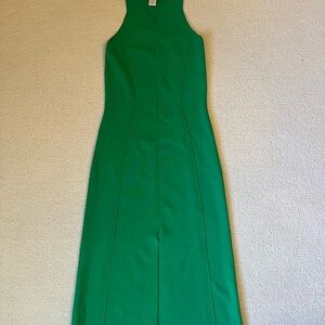 Green knit midi dress